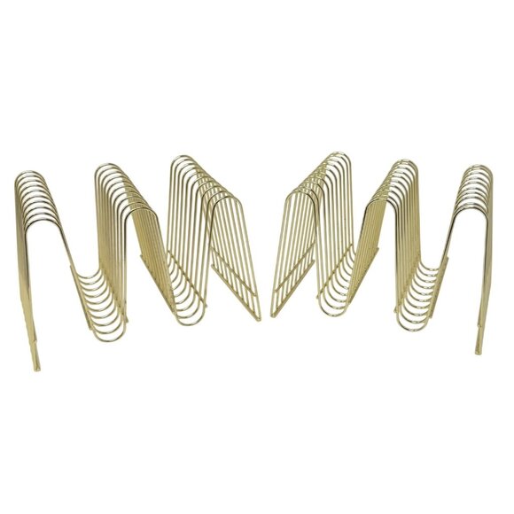 2 Vintage Gold Metal Letter Holder LP Vinyl Record Organizers 1980s, 80s Style, - Picture 1 of 4